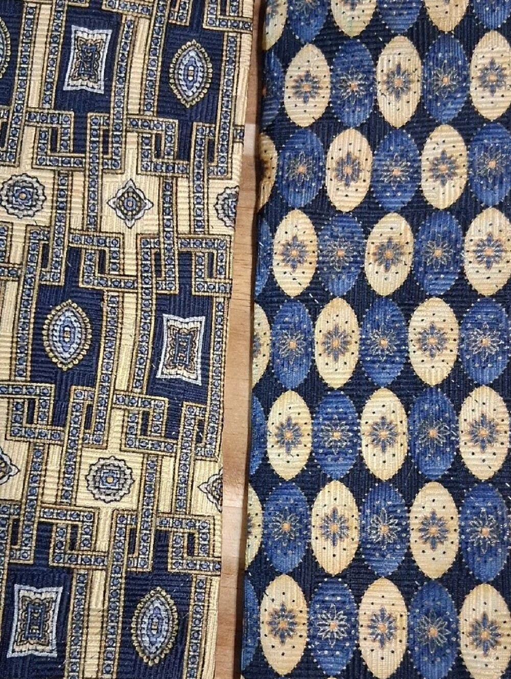 3 Pierre Balmain Paris Silk Ties Abstract Geometric Blue Gold Green Purple